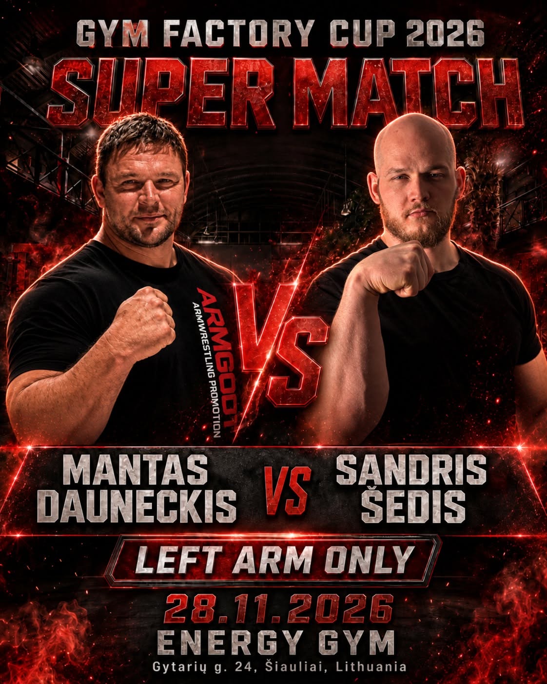 Supermačs: Mantas Dauneckis pret Sandri Šeidi, 28.11.2026, Energy Gym, Šauļi